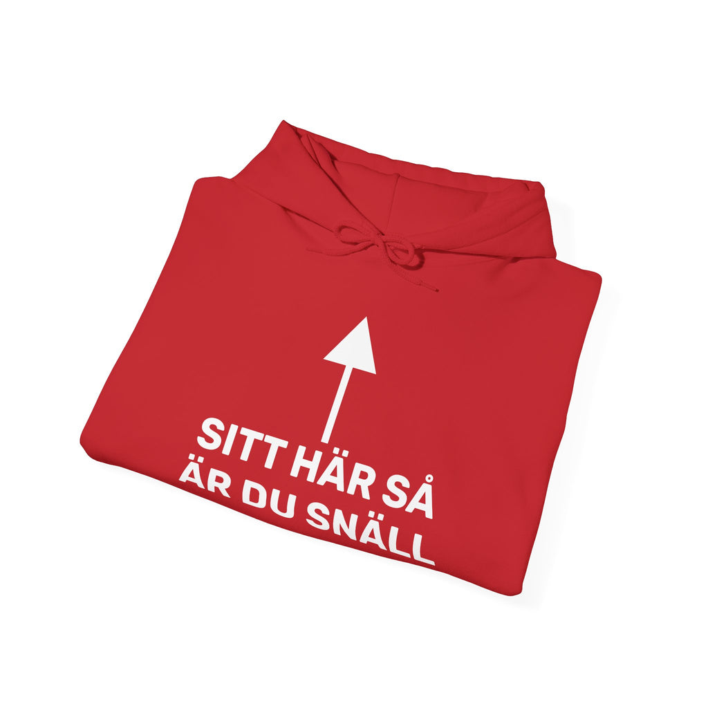 Hoodie - SITT HÄR SÅ ÄR DU SNÄLL